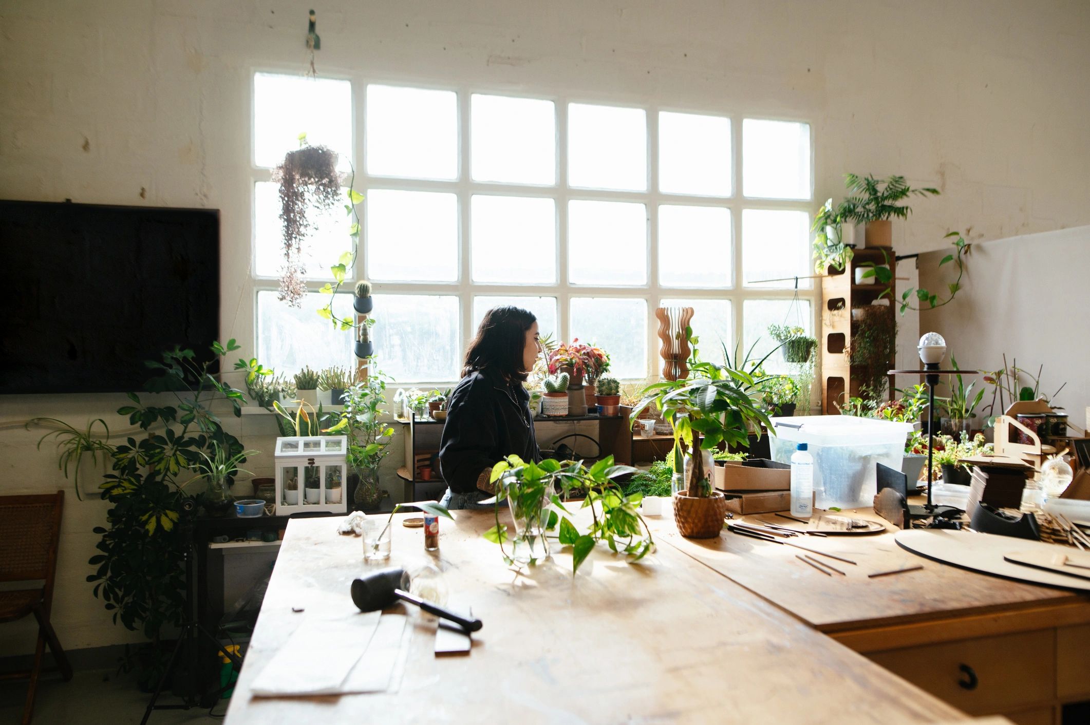 Creative founder in a bright studio